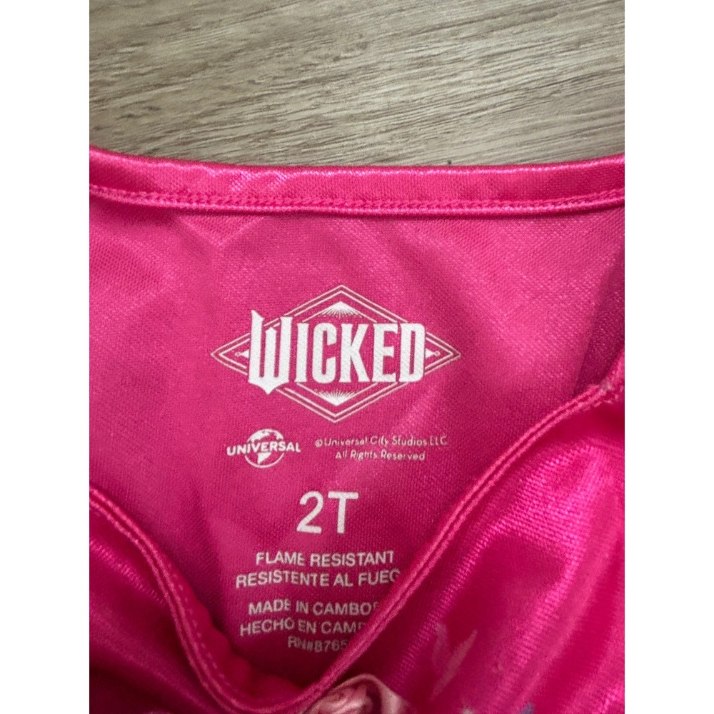 Wicked Movie Glinda Good Witch Pink Butterfly Tulle Nightgown Dress Toddler 2T - Picture 3 of 6